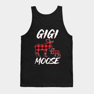 Red Plaid Gigi Moose Matching Family Pajama Christmas Gift Tank Top